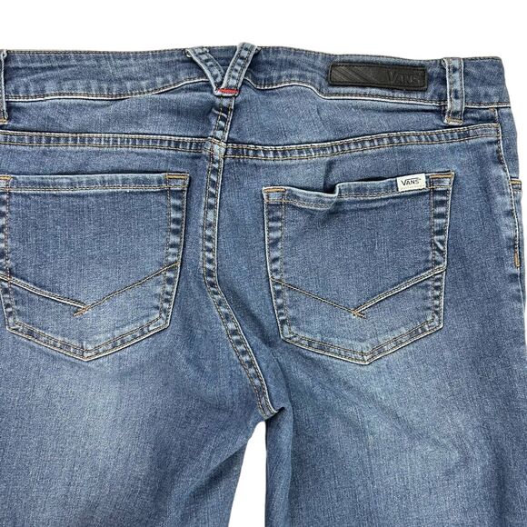 Vans Womens Skinny Cropped Denim Jeans Sz 5/27 Stretch Distressed Ripped Pant - Picture 5 of 12